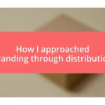 How I approached branding through distribution