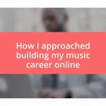 How I approached building my music career online