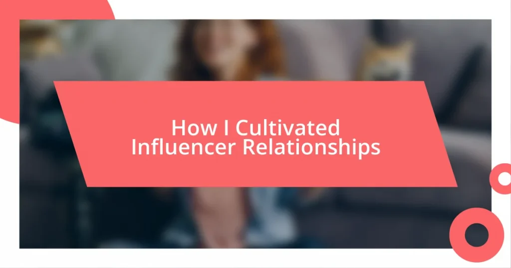 How I Cultivated Influencer Relationships