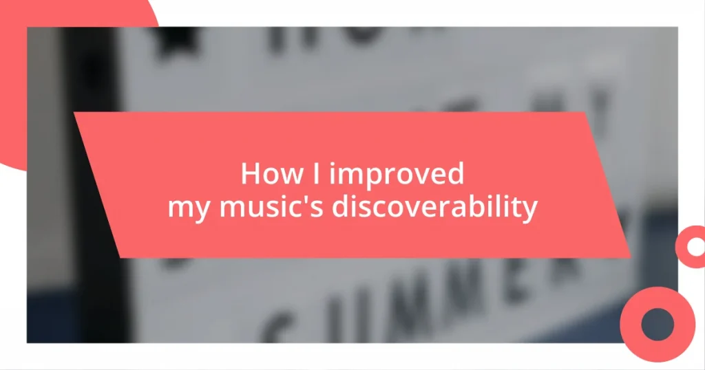 How I improved my music’s discoverability