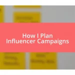 How I Plan Influencer Campaigns