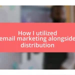 How I utilized email marketing alongside distribution