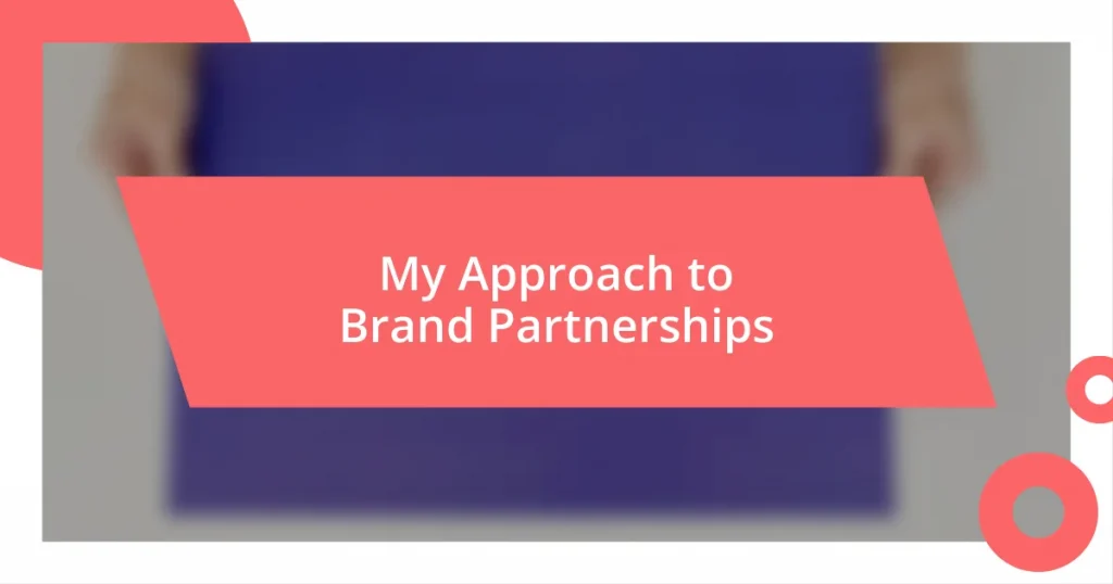 My Approach to Brand Partnerships