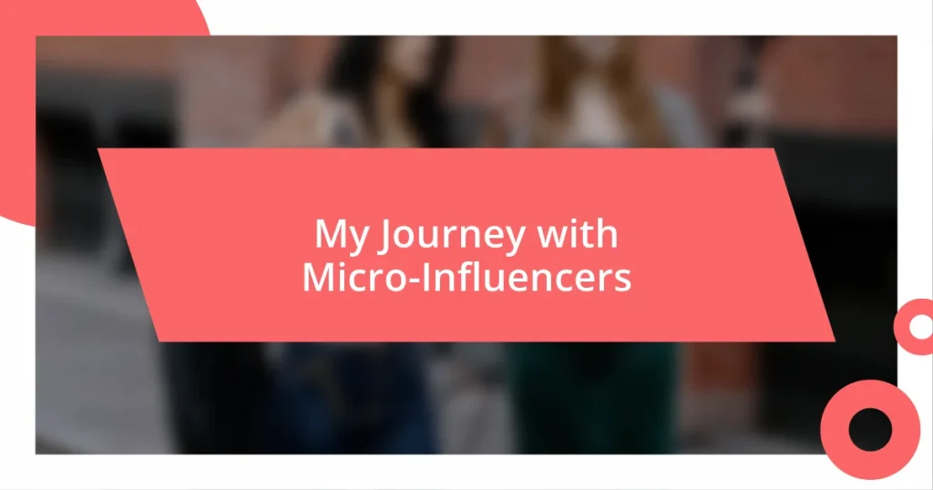 My Journey with Micro-Influencers